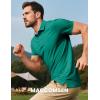 imageMAGCOMSEN Mens Short Sleeve Polo Golf Shirts 3Button Moisture Wicking Athletic TShirts Casual Collared ShirtEmerald Green