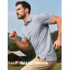 imageMAGCOMSEN Mens Short Sleeve Polo Golf Shirts 3Button Moisture Wicking Athletic TShirts Casual Collared ShirtLight Grey