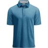imageMAGCOMSEN Mens Short Sleeve Polo Golf Shirts 3Button Moisture Wicking Athletic TShirts Casual Collared ShirtPeacock Blue