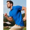 imageMAGCOMSEN Mens Short Sleeve Polo Golf Shirts 3Button Moisture Wicking Athletic TShirts Casual Collared ShirtSea Blue