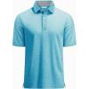 imageMAGCOMSEN Mens Short Sleeve Polo Golf Shirts 3Button Moisture Wicking Athletic TShirts Casual Collared ShirtWater Blue