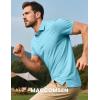 imageMAGCOMSEN Mens Short Sleeve Polo Golf Shirts 3Button Moisture Wicking Athletic TShirts Casual Collared ShirtWater Blue