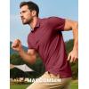 imageMAGCOMSEN Mens Short Sleeve Polo Golf Shirts 3Button Moisture Wicking Athletic TShirts Casual Collared ShirtWine