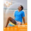 imageMAGCOMSEN Mens Short Sleeve UPF 50 Sun Protection Shirts Quick Dry Athletic TShirt Hiking Running Swimming Rash GuardAzure