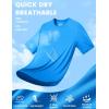 imageMAGCOMSEN Mens Short Sleeve UPF 50 Sun Protection Shirts Quick Dry Athletic TShirt Hiking Running Swimming Rash GuardAzure
