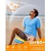 imageMAGCOMSEN Mens Short Sleeve UPF 50 Sun Protection Shirts Quick Dry Athletic TShirt Hiking Running Swimming Rash GuardBlue