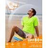 imageMAGCOMSEN Mens Short Sleeve UPF 50 Sun Protection Shirts Quick Dry Athletic TShirt Hiking Running Swimming Rash GuardFl Green