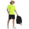 imageMAGCOMSEN Mens Short Sleeve UPF 50 Sun Protection Shirts Quick Dry Athletic TShirt Hiking Running Swimming Rash GuardFl Green