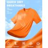 imageMAGCOMSEN Mens Short Sleeve UPF 50 Sun Protection Shirts Quick Dry Athletic TShirt Hiking Running Swimming Rash GuardFl Orange
