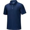 imageMAGCOMSEN Mens ShortSleeve PoloGolf Shirts for Men 3Button Moisture WickingAthletic Outdoor Collared TShirtDark Blue