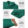 imageMAGCOMSEN Mens ShortSleeve PoloGolf Shirts for Men 3Button Moisture WickingAthletic Outdoor Collared TShirtEmerald Green