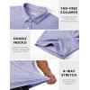 imageMAGCOMSEN Mens ShortSleeve PoloGolf Shirts for Men 3Button Moisture WickingAthletic Outdoor Collared TShirtLight Purple