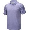imageMAGCOMSEN Mens ShortSleeve PoloGolf Shirts for Men 3Button Moisture WickingAthletic Outdoor Collared TShirtLight Purple