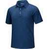 imageMAGCOMSEN Mens ShortSleeve PoloGolf Shirts for Men 3Button Moisture WickingAthletic Outdoor Collared TShirtMiddle Blue