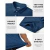 imageMAGCOMSEN Mens ShortSleeve PoloGolf Shirts for Men 3Button Moisture WickingAthletic Outdoor Collared TShirtMiddle Blue