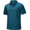 imageMAGCOMSEN Mens ShortSleeve PoloGolf Shirts for Men 3Button Moisture WickingAthletic Outdoor Collared TShirtPeacock Blue