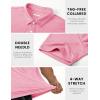 imageMAGCOMSEN Mens ShortSleeve PoloGolf Shirts for Men 3Button Moisture WickingAthletic Outdoor Collared TShirtPink