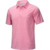 imageMAGCOMSEN Mens ShortSleeve PoloGolf Shirts for Men 3Button Moisture WickingAthletic Outdoor Collared TShirtPink