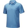 imageMAGCOMSEN Mens ShortSleeve PoloGolf Shirts for Men 3Button Moisture WickingAthletic Outdoor Collared TShirtSky Blue