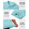 imageMAGCOMSEN Mens ShortSleeve PoloGolf Shirts for Men 3Button Moisture WickingAthletic Outdoor Collared TShirtWater Blue
