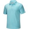 imageMAGCOMSEN Mens ShortSleeve PoloGolf Shirts for Men 3Button Moisture WickingAthletic Outdoor Collared TShirtWater Blue