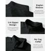 imageMAGCOMSEN Mens Sun Protection UPF 50 Long Sleeve Shirt Quarter Zip Pullover Quick Dry Lightweight Fishing Running Rash GuardBlack