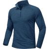 imageMAGCOMSEN Mens Sun Protection UPF 50 Long Sleeve Shirt Quarter Zip Pullover Quick Dry Lightweight Fishing Running Rash GuardDark Blue