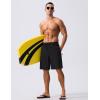imageMAGCOMSEN Mens Swim Trunks with Compression Liner 9quot Quick Dry Beach Shorts with Zipper PocketsBlack