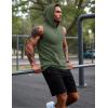 imageMAGCOMSEN Mens Tank Top Sleeveless Hoodie Cotton TShirt Summer Casual Shirt Muscle TeeArmy Green