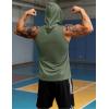 imageMAGCOMSEN Mens Tank Top Sleeveless Hoodie Cotton TShirt Summer Casual Shirt Muscle TeeArmy Green