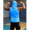 imageMAGCOMSEN Mens Tank Top Sleeveless Hoodie Cotton TShirt Summer Casual Shirt Muscle TeeAzure