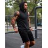 imageMAGCOMSEN Mens Tank Top Sleeveless Hoodie Cotton TShirt Summer Casual Shirt Muscle TeeBlack