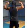 imageMAGCOMSEN Mens Tank Top Sleeveless Hoodie Cotton TShirt Summer Casual Shirt Muscle TeeBlack