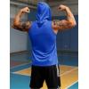 imageMAGCOMSEN Mens Tank Top Sleeveless Hoodie Cotton TShirt Summer Casual Shirt Muscle TeeColor Blue
