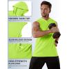 imageMAGCOMSEN Mens Tank Top Sleeveless Hoodie Cotton TShirt Summer Casual Shirt Muscle TeeFluorescent Green