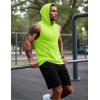 imageMAGCOMSEN Mens Tank Top Sleeveless Hoodie Cotton TShirt Summer Casual Shirt Muscle TeeFluorescent Green