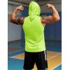 imageMAGCOMSEN Mens Tank Top Sleeveless Hoodie Cotton TShirt Summer Casual Shirt Muscle TeeFluorescent Green