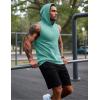 imageMAGCOMSEN Mens Tank Top Sleeveless Hoodie Cotton TShirt Summer Casual Shirt Muscle TeeGrey Green