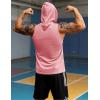imageMAGCOMSEN Mens Tank Top Sleeveless Hoodie Cotton TShirt Summer Casual Shirt Muscle TeeGrey Pink