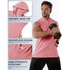 imageMAGCOMSEN Mens Tank Top Sleeveless Hoodie Cotton TShirt Summer Casual Shirt Muscle TeeGrey Pink