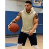 imageMAGCOMSEN Mens Tank Top Sleeveless Hoodie Cotton TShirt Summer Casual Shirt Muscle TeeKhaki