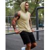 imageMAGCOMSEN Mens Tank Top Sleeveless Hoodie Cotton TShirt Summer Casual Shirt Muscle TeeKhaki