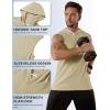 imageMAGCOMSEN Mens Tank Top Sleeveless Hoodie Cotton TShirt Summer Casual Shirt Muscle TeeKhaki