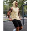 imageMAGCOMSEN Mens Tank Top Sleeveless Hoodie Cotton TShirt Summer Casual Shirt Muscle TeeLight Apricot