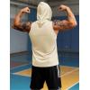 imageMAGCOMSEN Mens Tank Top Sleeveless Hoodie Cotton TShirt Summer Casual Shirt Muscle TeeLight Apricot