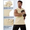 imageMAGCOMSEN Mens Tank Top Sleeveless Hoodie Cotton TShirt Summer Casual Shirt Muscle TeeLight Apricot