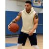 imageMAGCOMSEN Mens Tank Top Sleeveless Hoodie Cotton TShirt Summer Casual Shirt Muscle TeeLight Apricot