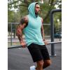 imageMAGCOMSEN Mens Tank Top Sleeveless Hoodie Cotton TShirt Summer Casual Shirt Muscle TeeLight Lake Blue