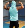 imageMAGCOMSEN Mens Tank Top Sleeveless Hoodie Cotton TShirt Summer Casual Shirt Muscle TeeLight Lake Blue