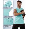 imageMAGCOMSEN Mens Tank Top Sleeveless Hoodie Cotton TShirt Summer Casual Shirt Muscle TeeLight Lake Blue